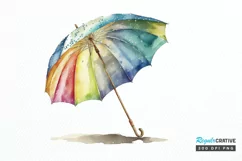 Watercolor Beach Umbrella PNG Clipart Product Image 1