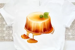 Watercolor Crème Caramel PNG Clipart Product Image 3