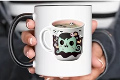 Cute And Creepy Mug Halloween Sticker PNG Clipart Product Image 3