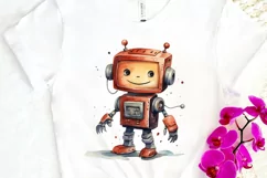 Robot Boy Watercolor Sublimation PNG Clipart Product Image 3