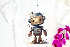 Robot Boy Watercolor Sublimation PNG Clipart Product Image 3
