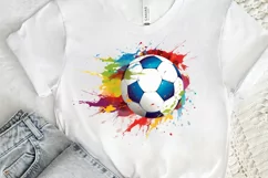Watercolor Football PNG Clipart Product Image 3