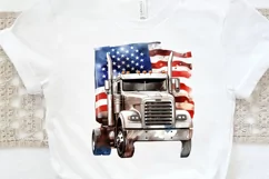 Patriotic Truck Sublimation PNG Clipart Product Image 3