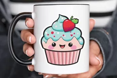 Cute Kawaii Cupcakes Valentine Stickers PNG Clipart Product Image 3