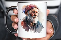 Watercolor Old Man PNG Clipart Product Image 3