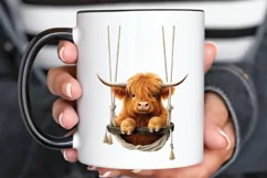 Cute Highland Cow Sublimation PNG Clipart Product Image 3