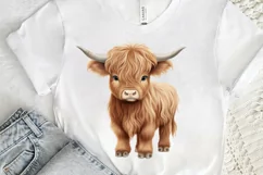 Baby Highland Cow Illustrations PNG Clipart Product Image 3