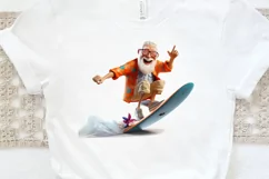 Funny Grandpa Surfing PNG Clipart Product Image 3