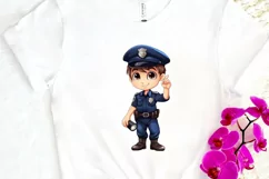 Cute Police Officer Boy PNG Clipart Product Image 3
