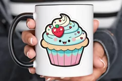 Cute Kawaii Cupcakes Valentine Stickers PNG Clipart Product Image 3