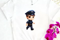 Cute Police Officer Boy PNG Clipart Product Image 3