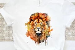 Watercolor Lion Wall Art PNG Clipart Product Image 3