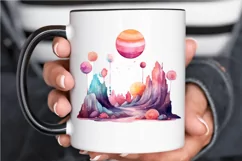 Watercolor Candy Planet Landscape PNG Clipart Product Image 3