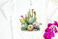 Cactus House Watercolor Sublimation PNG Clipart Product Image 3