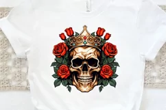 King Skull With Roses PNG Clipart Product Image 3