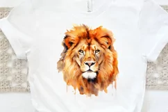 Watercolor Lion Wall Art PNG Clipart Product Image 3
