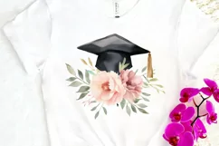 Floral Graduation Caps Sublimation PNG Clipart Product Image 3