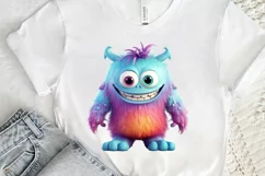 Cute Monster Watercolor Sublimation PNG Clipart Product Image 3