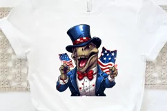 Funny 4th of July T-rex Sublimation PNG Clipart Product Image 3