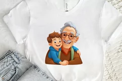 Happy Grandpa and Grandson PNG Clipart Product Image 3