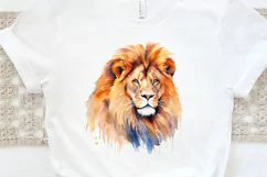 Watercolor Lion Wall Art PNG Clipart Product Image 3
