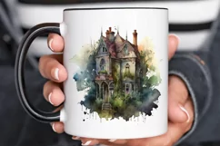 Watercolor Gothic House Clipart PNG Clipart Product Image 3