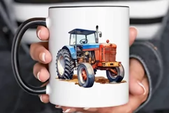Farm Tractor Watercolor Sublimation PNG Clipart Product Image 3