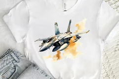 Fighter Aircraft Watercolor PNG Clipart Product Image 3