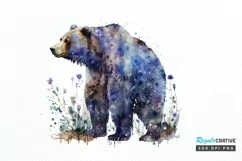 Watercolor Grizzly Bear PNG Clipart Product Image 1