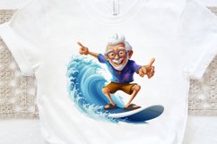 Funny Grandpa Surfing PNG Clipart Product Image 3