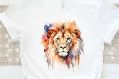 Watercolor Lion Wall Art PNG Clipart Product Image 3