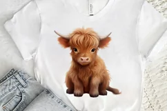 Baby Highland Cow Illustrations PNG Clipart Product Image 3