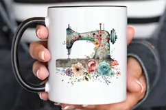Watercolor Floral Sewing Machines PNG Clipart Product Image 3