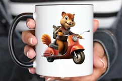 Squirrel Riding A Motorbike PNG Clipart Product Image 3
