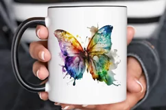 Watercolor Rainbow Butterflie PNG Clipa Product Image 3