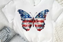 Patriotic American Flag Butterfly PNG Clipart Product Image 3