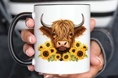 Cute Highland Cow Sublimation PNG Clipart Product Image 3