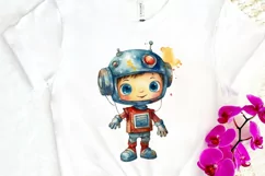 Robot Boy Watercolor Sublimation PNG Clipart Product Image 3