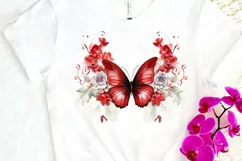 Floral Red Butterfly Couple PNG Clipart Product Image 3