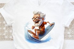 Funny Grandpa Surfing PNG Clipart Product Image 3