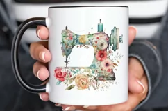 Watercolor Floral Sewing Machines PNG Clipart Product Image 3