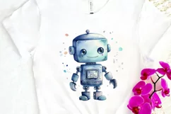 Robot Boy Watercolor Sublimation PNG Clipart Product Image 3