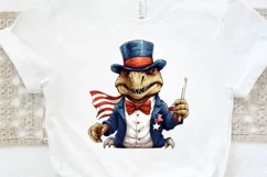 Funny 4th of July T-rex Sublimation PNG Clipart Product Image 3