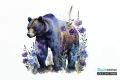Watercolor Grizzly Bear PNG Clipart Product Image 1