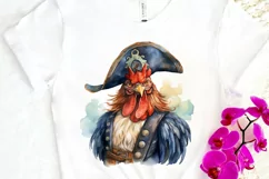 Rooster Pirate Watercolor Sublimation PNG Clipart Product Image 3