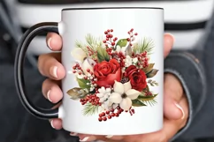 Christmas Flower Bouquet PNG Clipart Product Image 3
