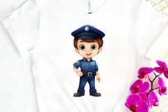 Cute Police Officer Boy PNG Clipart Product Image 3