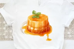 Watercolor Crème Caramel PNG Clipart Product Image 3