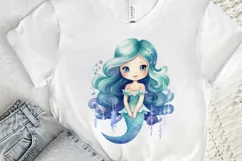 Cute Mermaid Watercolor PNG Clipart Product Image 3