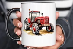 Farm Tractor Watercolor Sublimation PNG Clipart Product Image 3